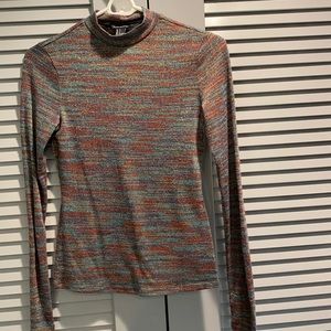 Sparkling sweater thin fabric in vintage rainbow